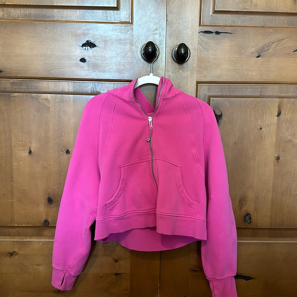 sonic pink oversized scuba full zip